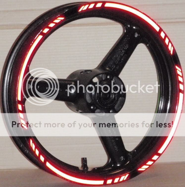 WHITE REFLECTIVE MOTORCYCLE RIM STRIPES WHEEL DECALS TAPE STICKERS CAR